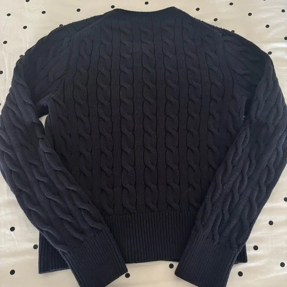 Polo Ralph Lauren Navy Cable Knit Women's Cardigan Sweater Size M - Picture 4 of 5